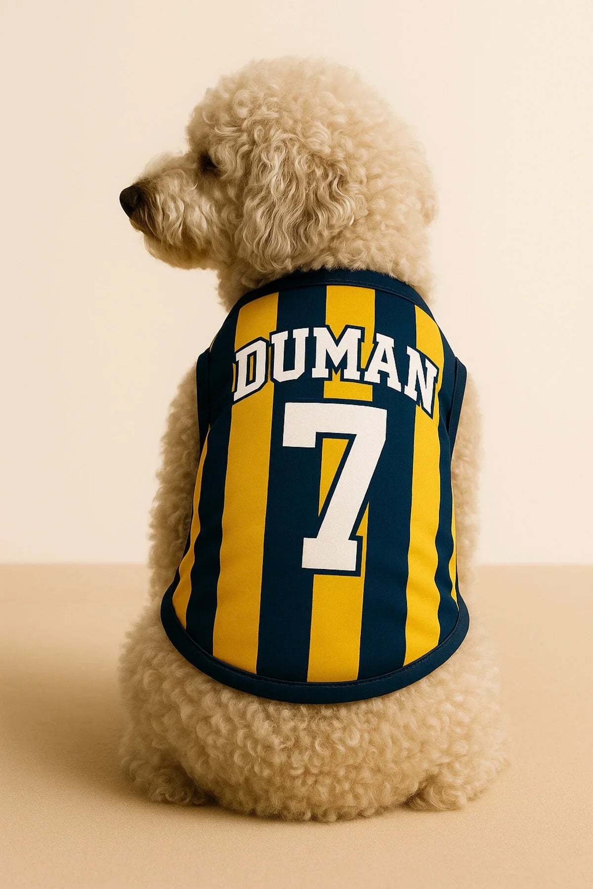 Personalized Name and Number Options Dog and Cat T-Shirt - Yellow & Blue