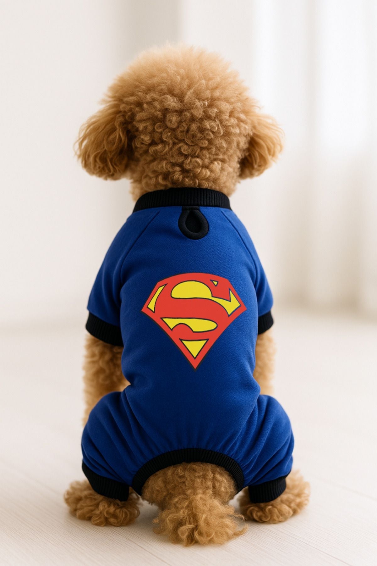 Dog or Cat 4 Leg Jumpsuit - Blue Superman