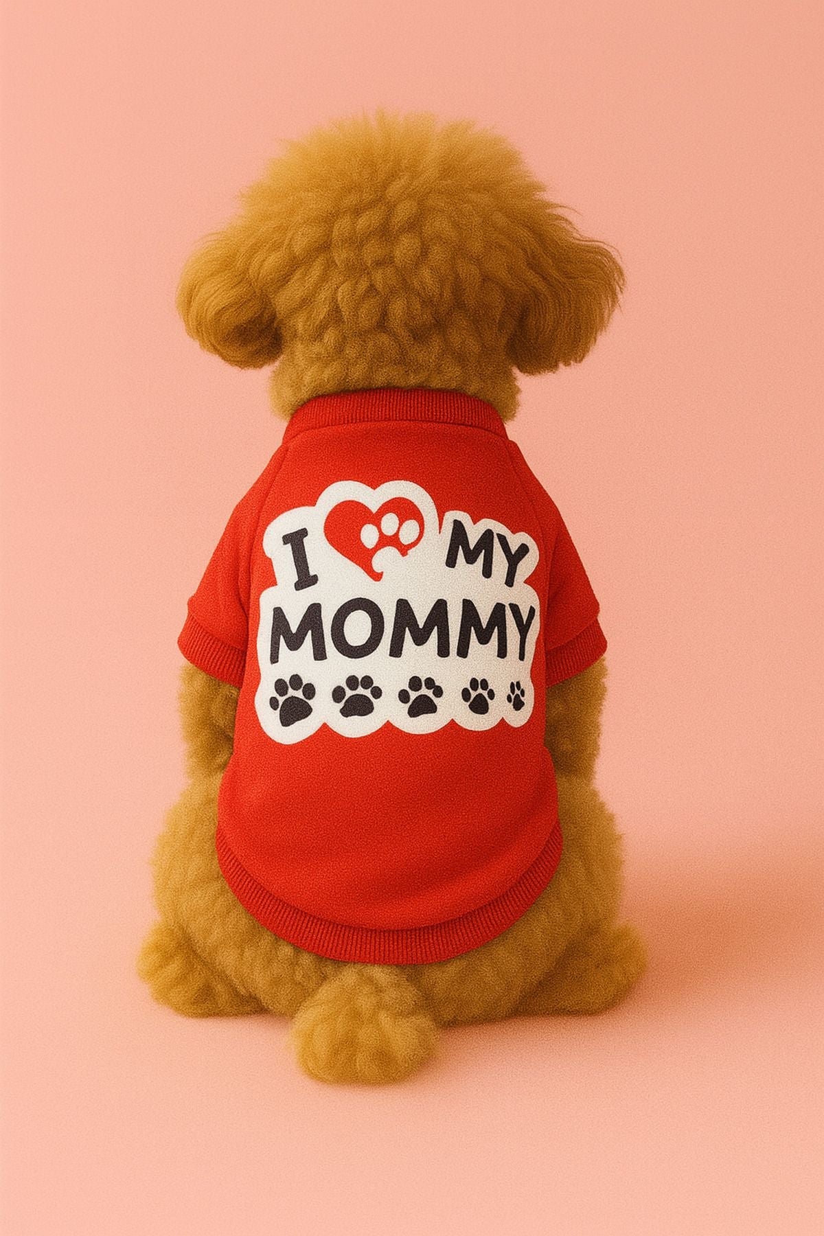 Dog or Cat Sweatshirt - Red Wht Love Mommy