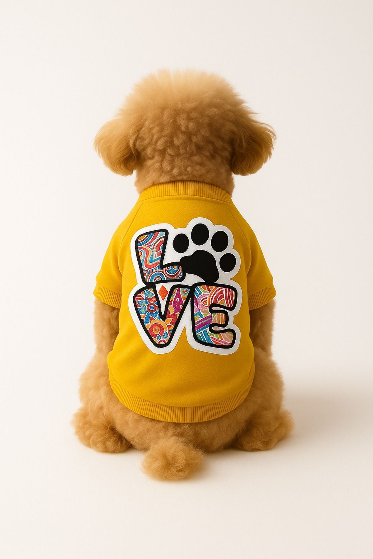Dog or Cat Sweatshirt - Yellow Colorful Love