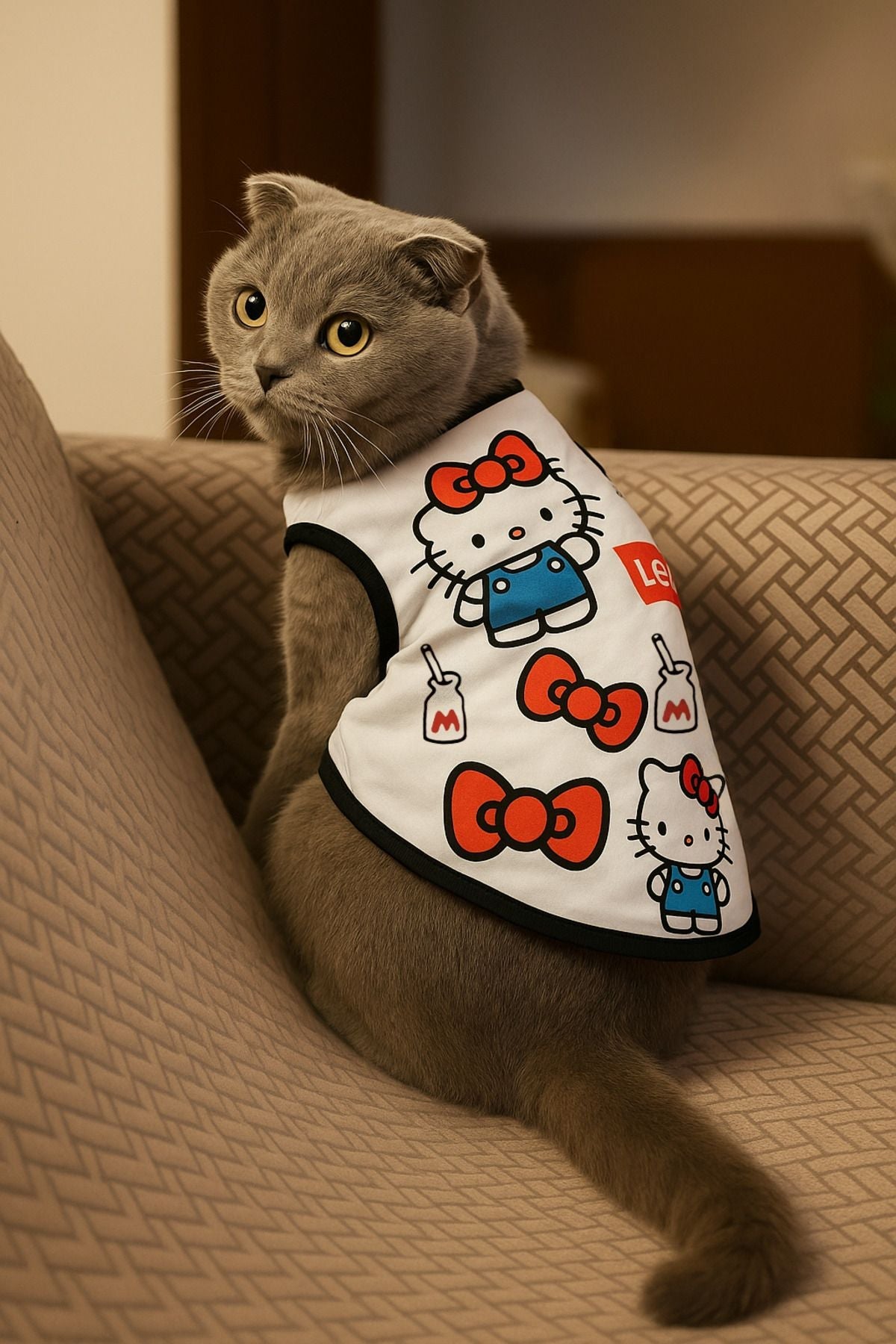 Dog or Cat T-Shirt - White Hello Kitty