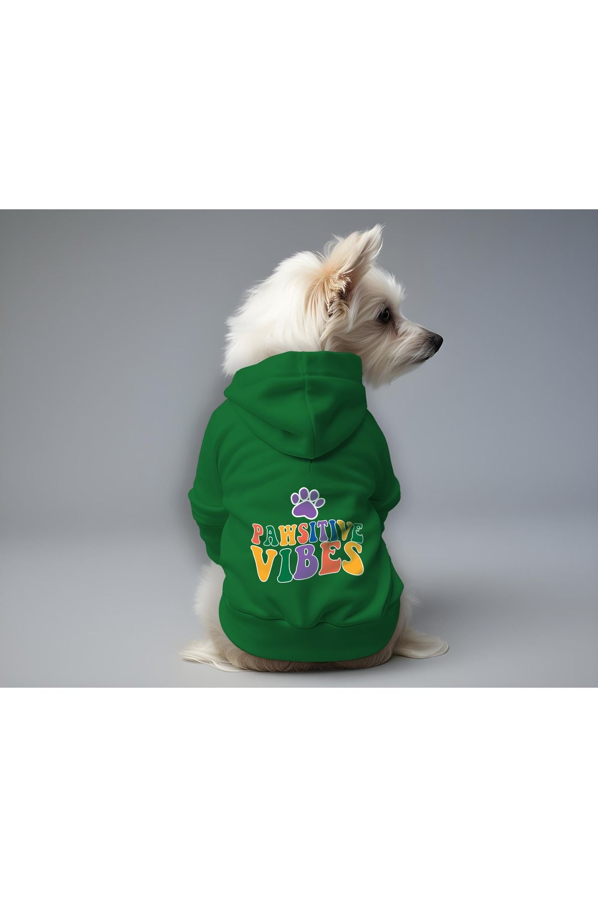 Dog or Cat Hoodie - Green Pawsitive Vibes