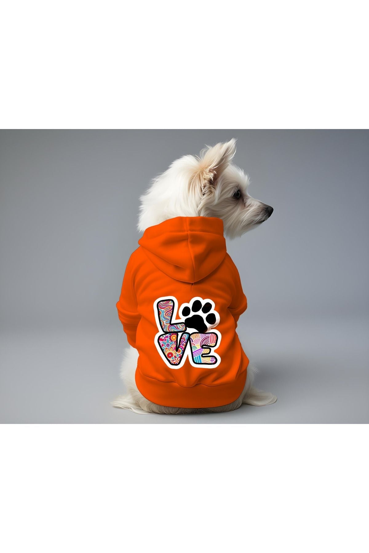 Dog or Cat Hoodie - Orange Love