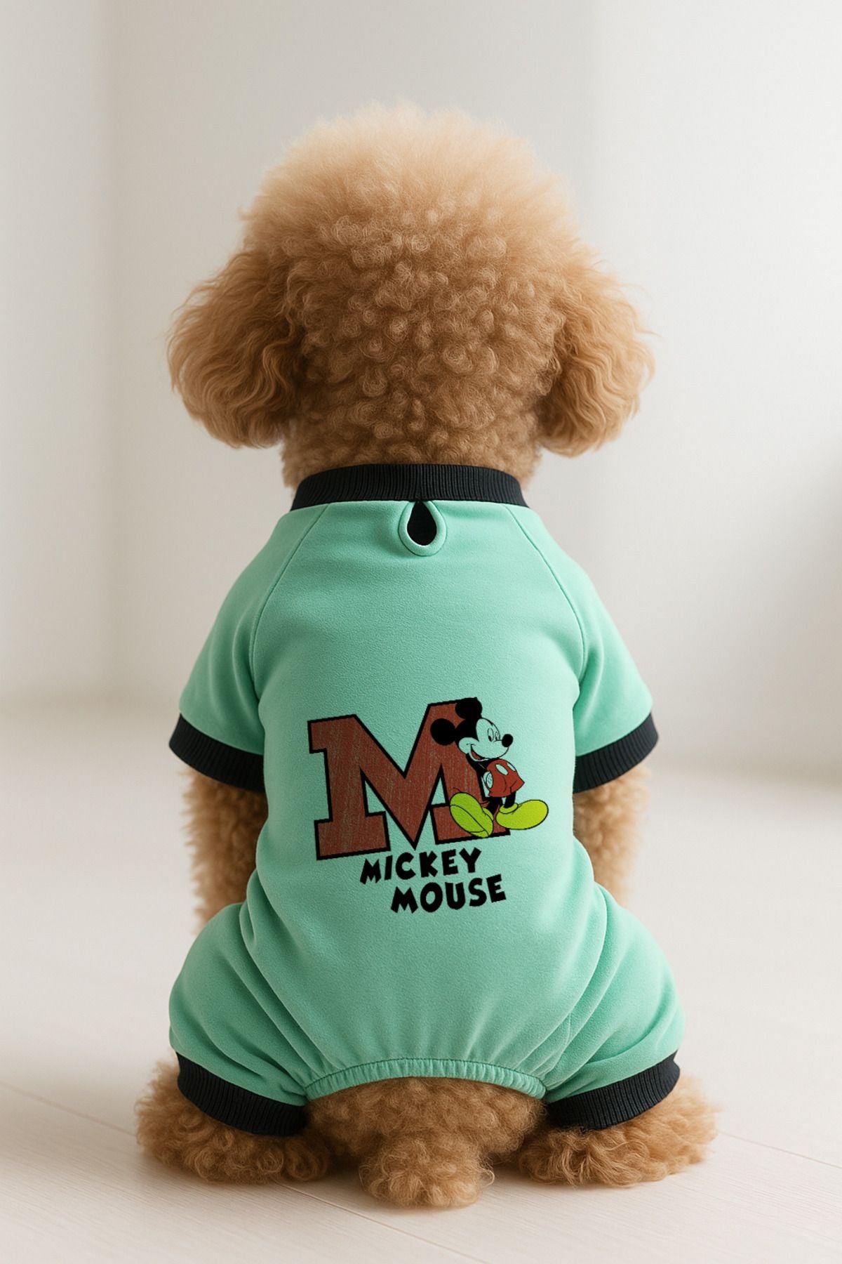 Dog or Cat 4 Leg Jumpsuit - Green Mickey Mouse