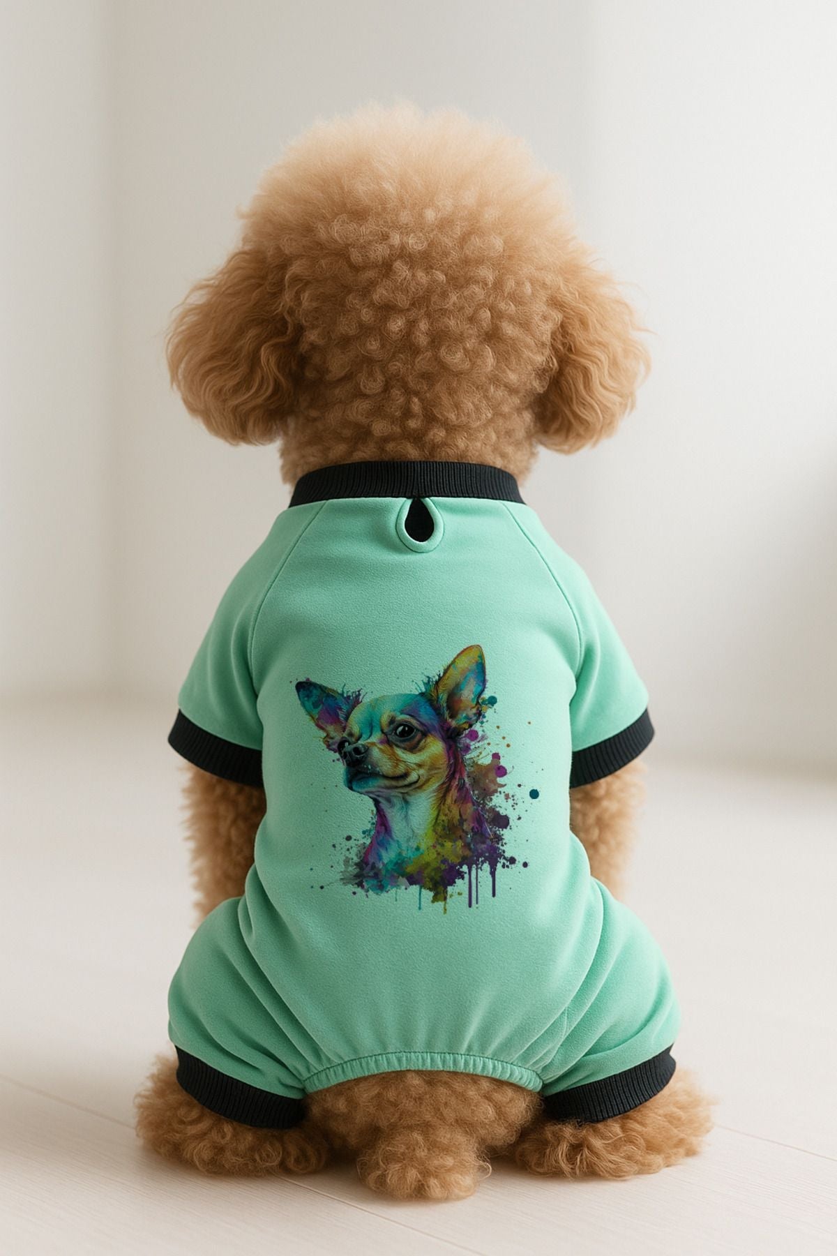 Dog or Cat 4 Leg Jumpsuit - Green Chihuahua