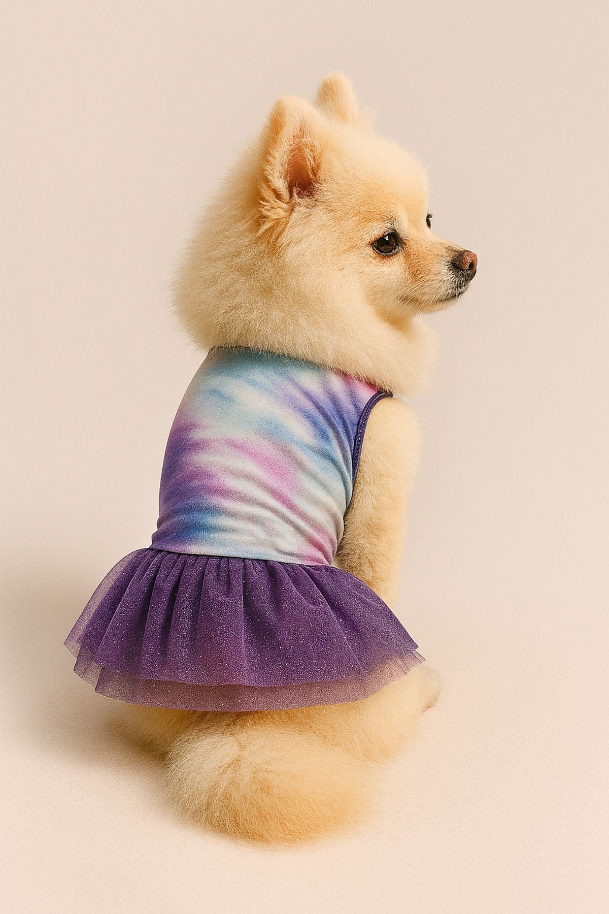 Dog and Cat Dress - Purple Shimmery Tulle