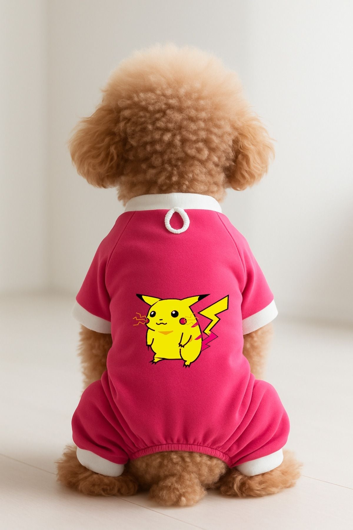 Dog or Cat 4 Leg Jumpsuit - Pink Pikachu