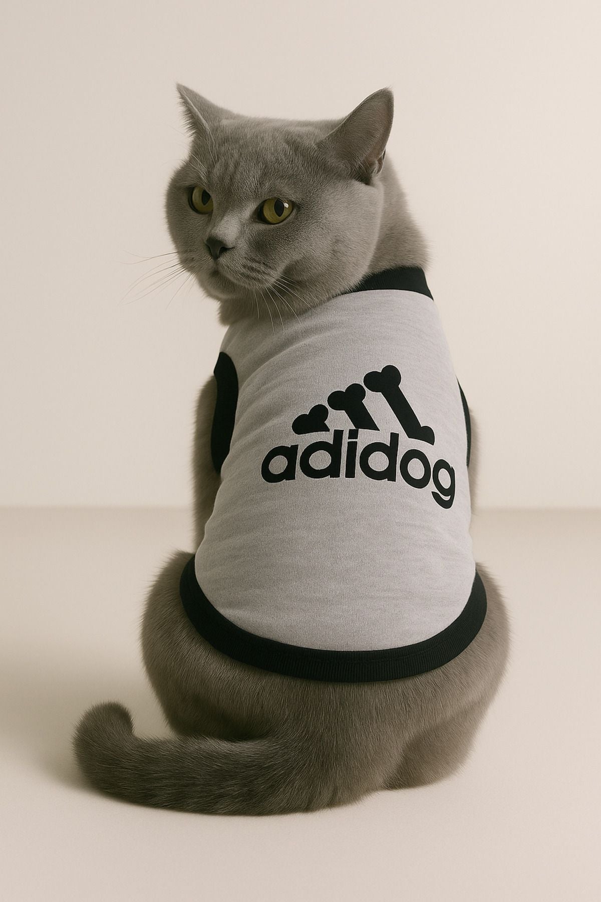 Dog or Cat T-Shirt - Gray Adidog