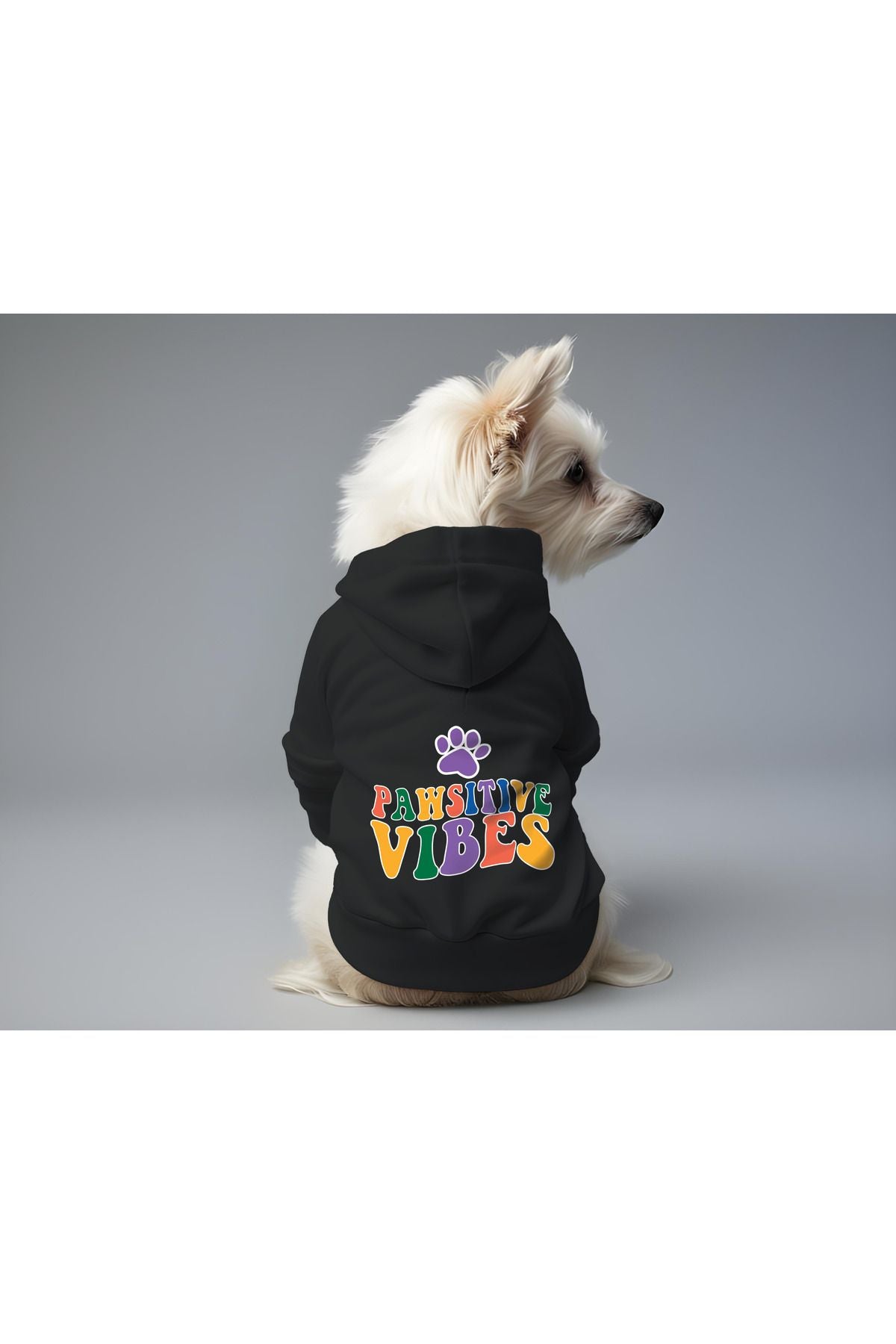 Dog or Cat Hoodie - Black Pawsitive Vibes