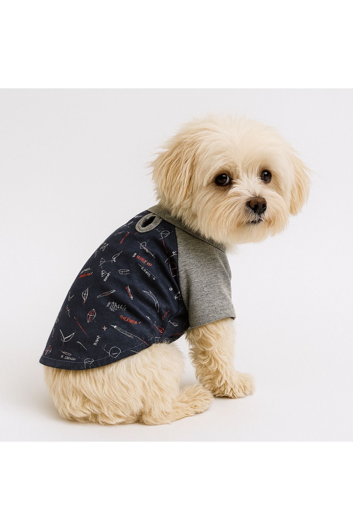 Dog or Cat Shirt - Navy Blue Geo
