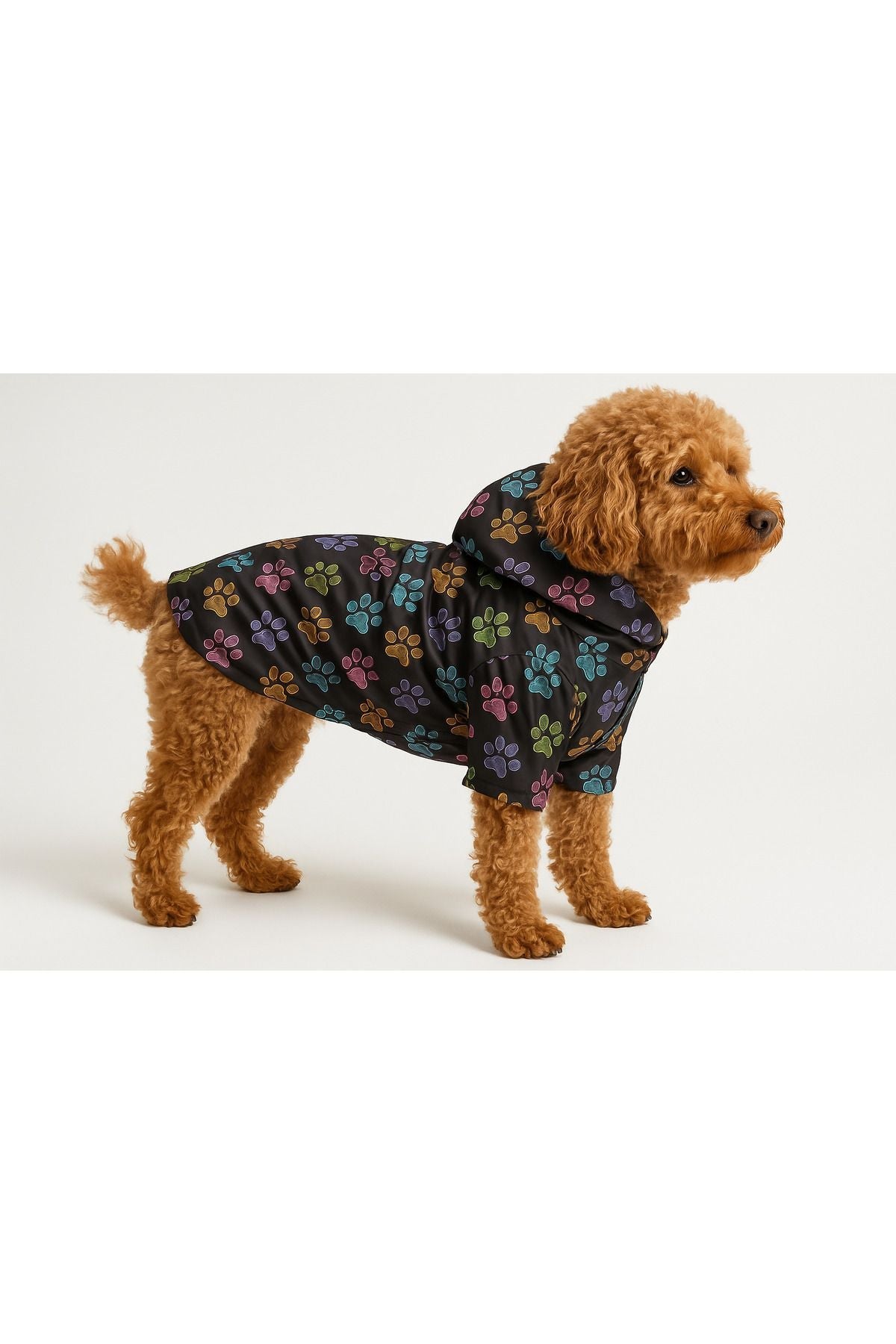 Dog Raincoat - Waterproof - Mesh - Black Paws